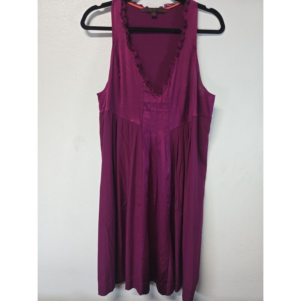 A Common Thread Anthropologie Eggplant Purple Silk-Blend Sleeveless Mini Dress M
